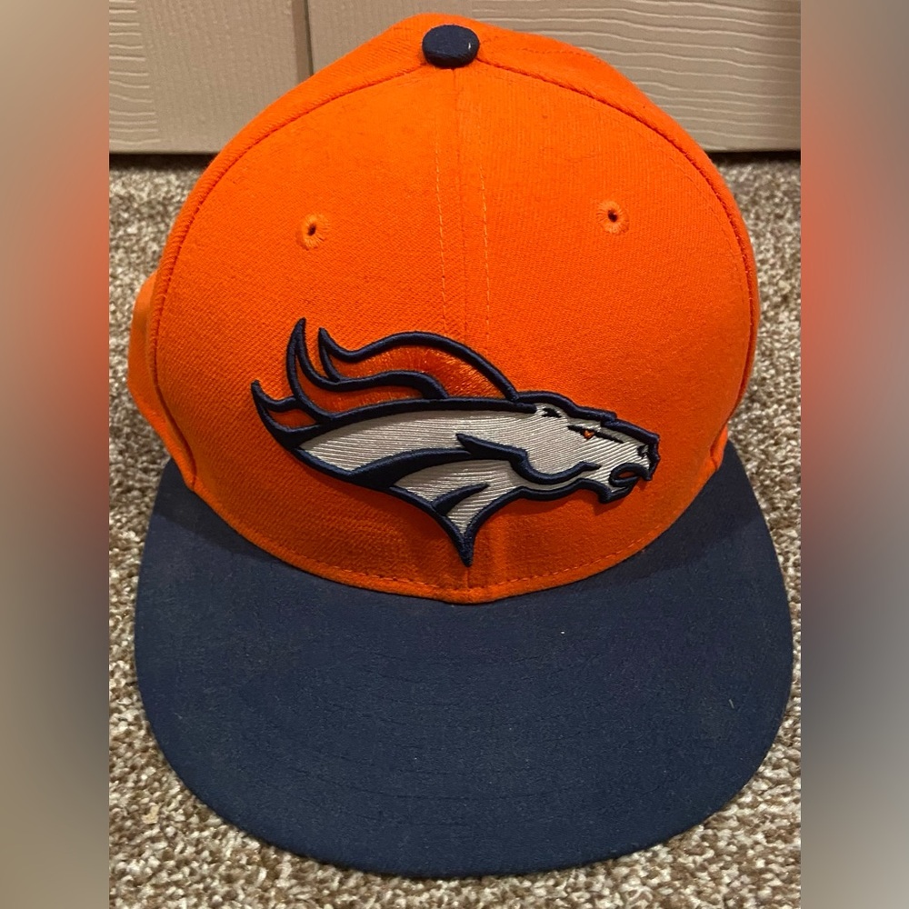 Denver Broncos Hat Cap Fitted 7 1/2 New Era 59fifty Orange NFL
